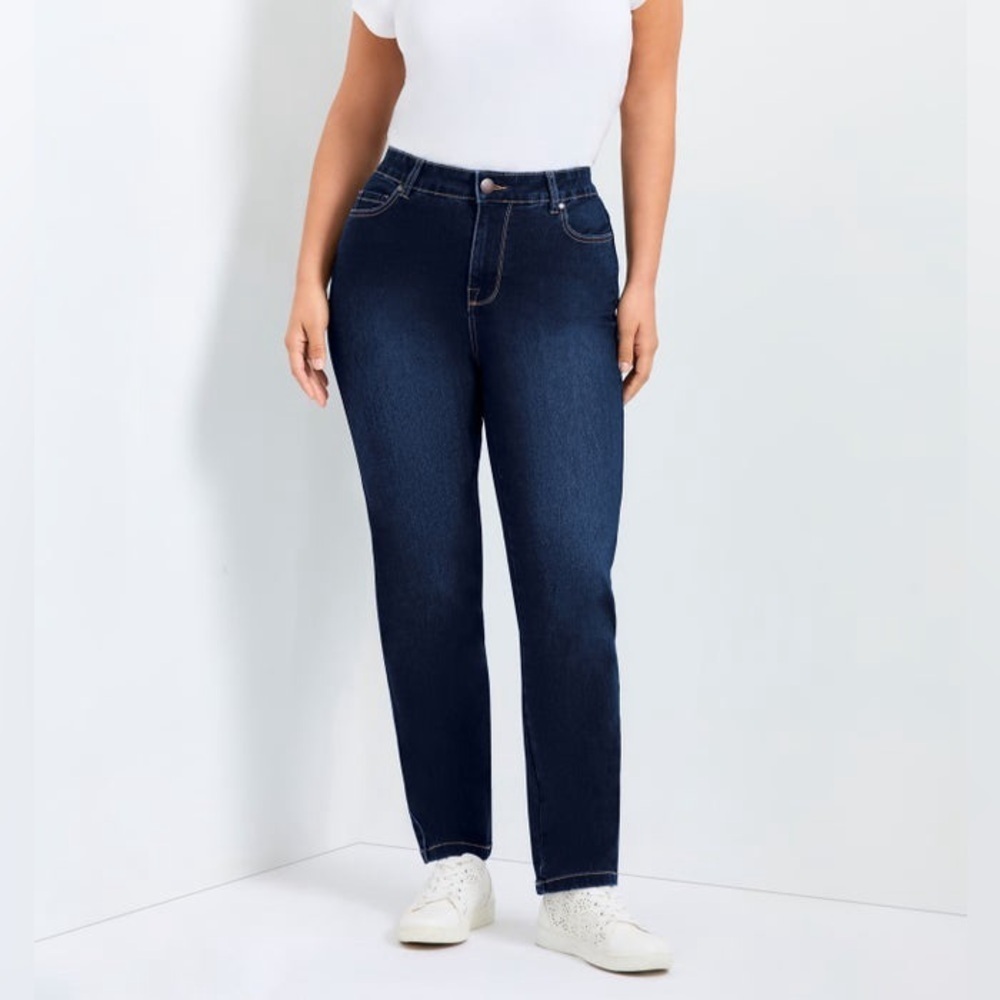 Avenue Denim Straight Leg Dark Wash Jeans Plus Size 28 Average